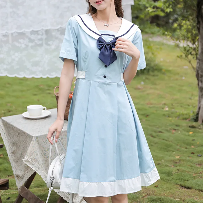 RTNH Short Sleeved Dresses Women's Light Blue-4