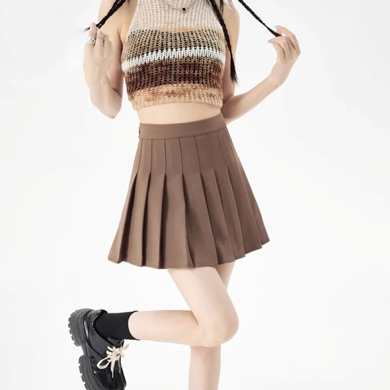 Vine Color Casual Short Skirts Women's-45