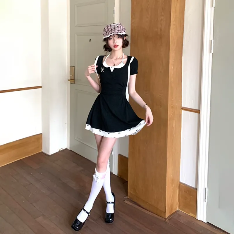 RTNH Short Sleeved Dress Women's Black-3