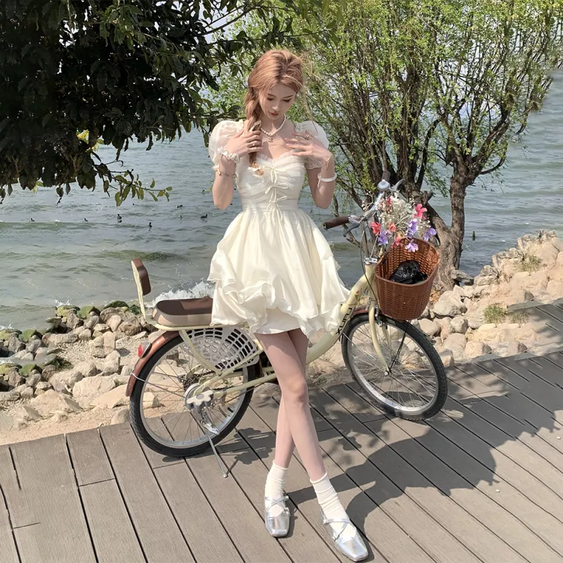 KUNZHUDAXIANG Short Sleeved Dress Women's-11