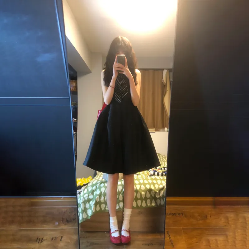 Essential For A Cool Summer Sleeveless Dress Women's Black-3