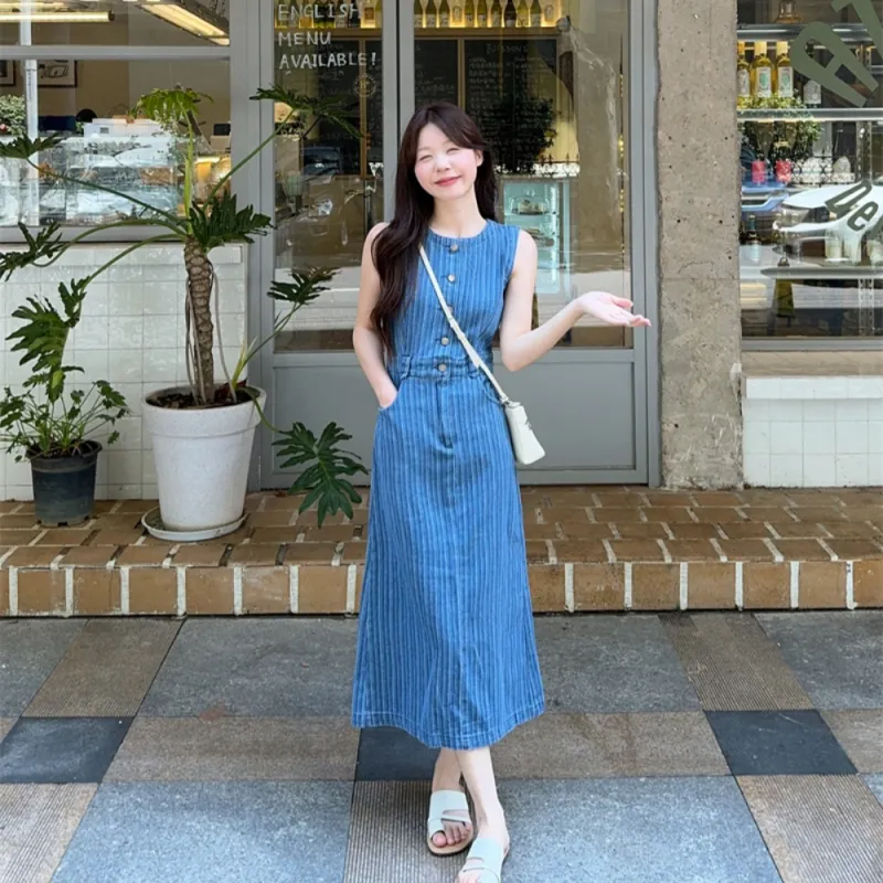 RTNH Sleeveless Dresses Women's Blue-3