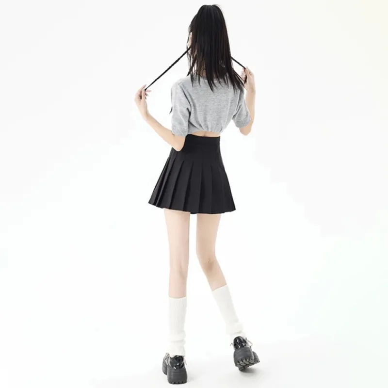 Vine Color Casual Short Skirts Women's-4