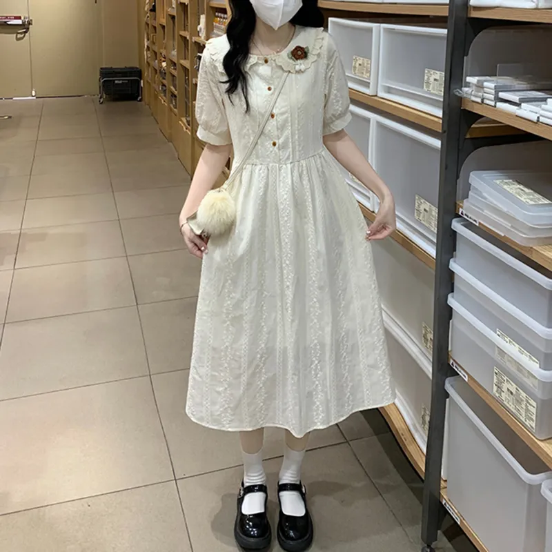 RTNH Short Sleeved Dress Women's Apricot-4