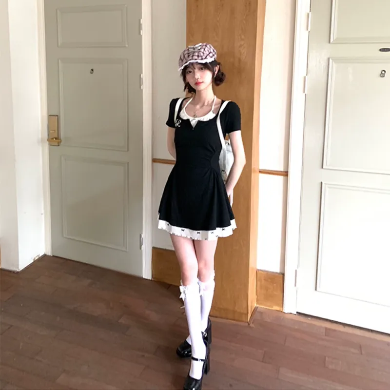 RTNH Short Sleeved Dress Women's Black-7
