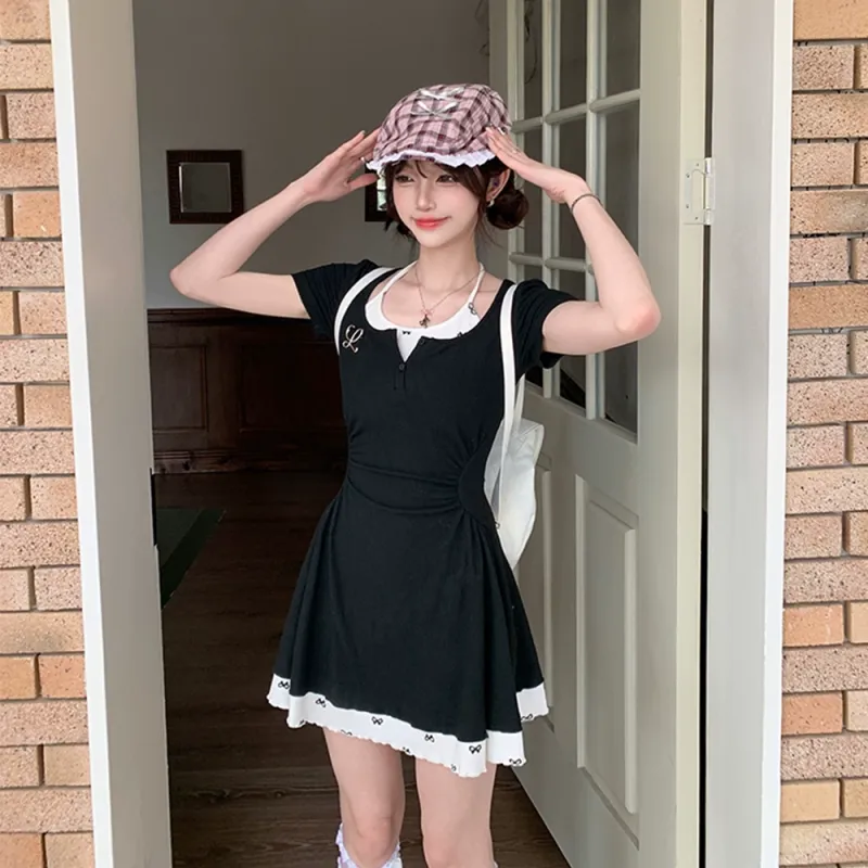 RTNH Short Sleeved Dress Women's Black-5