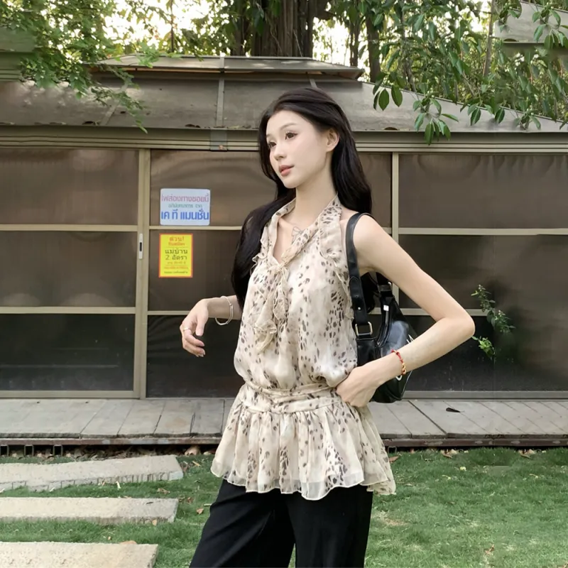 RTNH Summer Slip Dress Women's Leopard Print-5