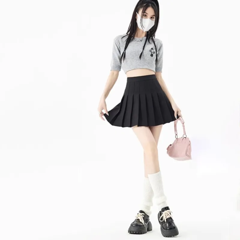 Vine Color Casual Short Skirts Women's-8