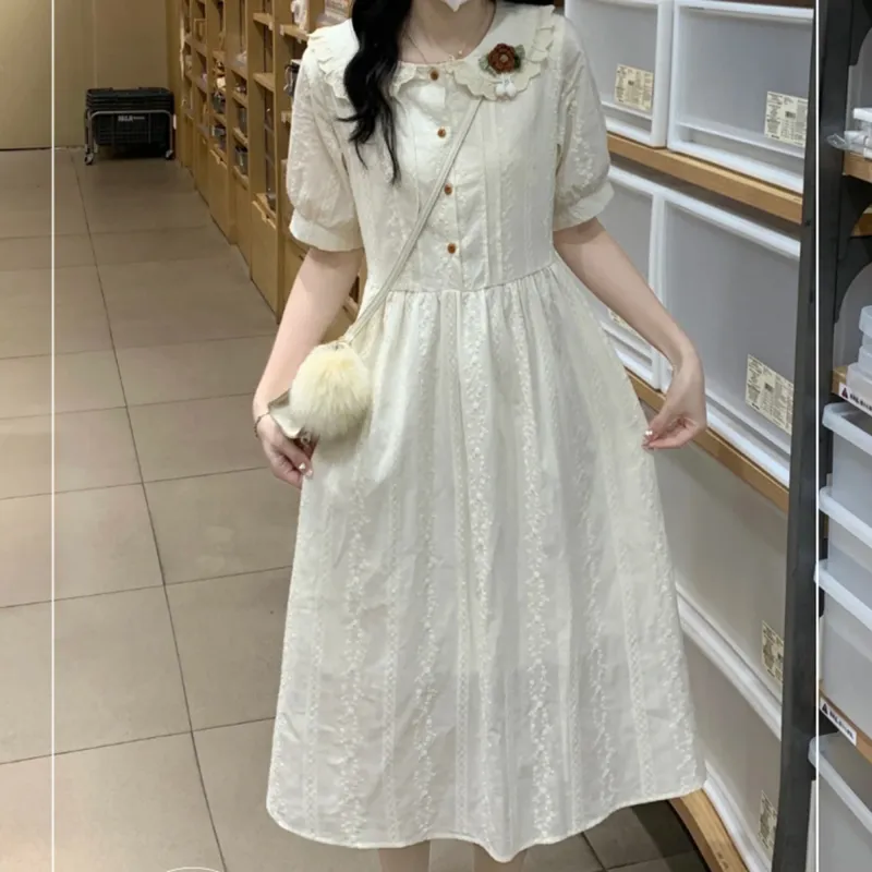 RTNH Short Sleeved Dress Women's Apricot-2