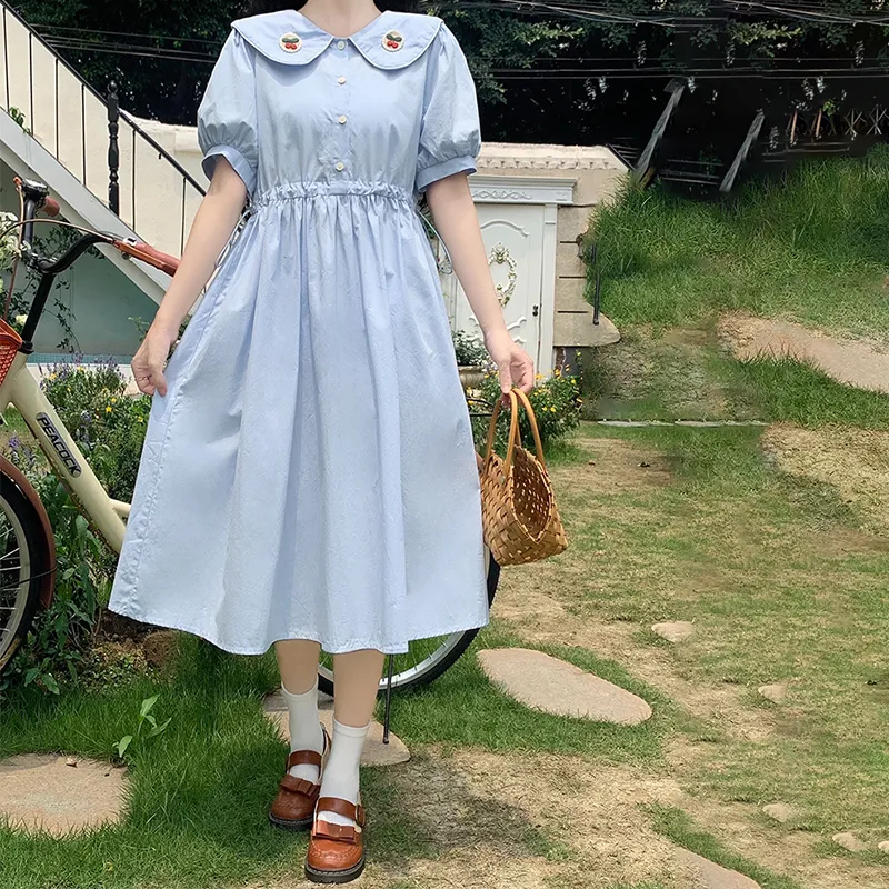 RTNH Short Sleeved Dress Women's Light Blue-2
