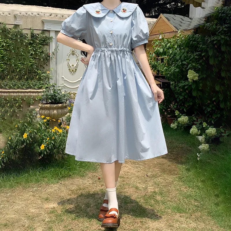 RTNH Short Sleeved Dress Women's Light Blue-7