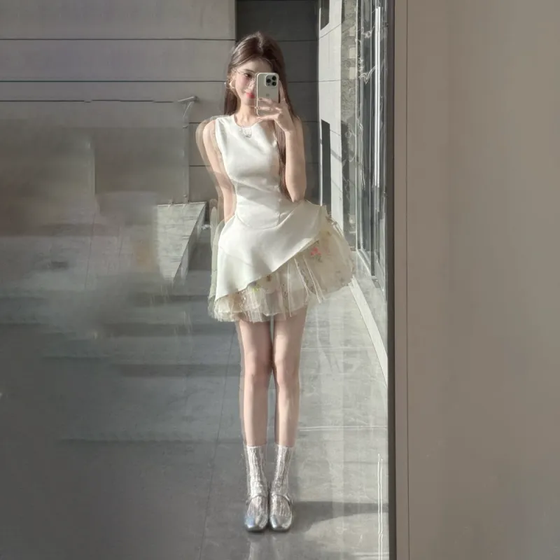 RTNH Sleeveless Dresses Women's White-7