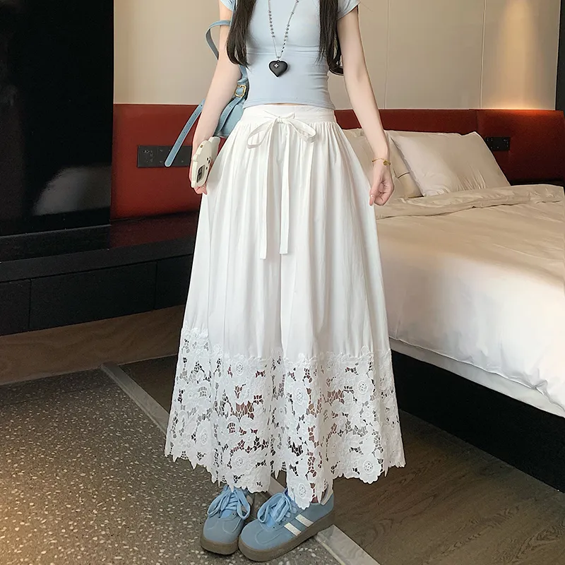 RTNH Casual Long Skirts Women's White-1