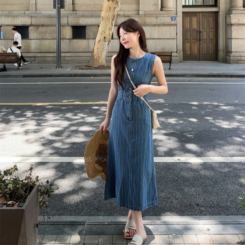 RTNH Sleeveless Dresses Women's Blue-4