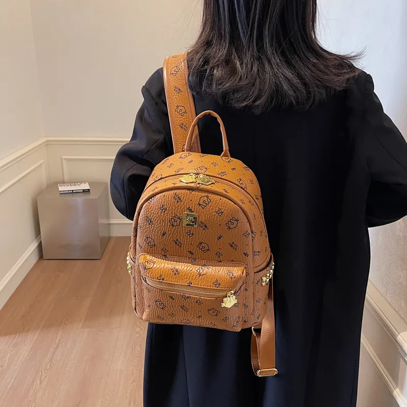 Gerlanx Pu Backpack Regular Women's Pink/Brown/Black/White-4