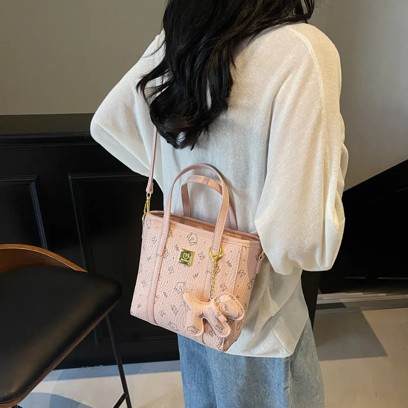Gerlanx Pu Bucket Bag, Crossbody Bag Trumpets Women's Brown/Pink/Black/White-7