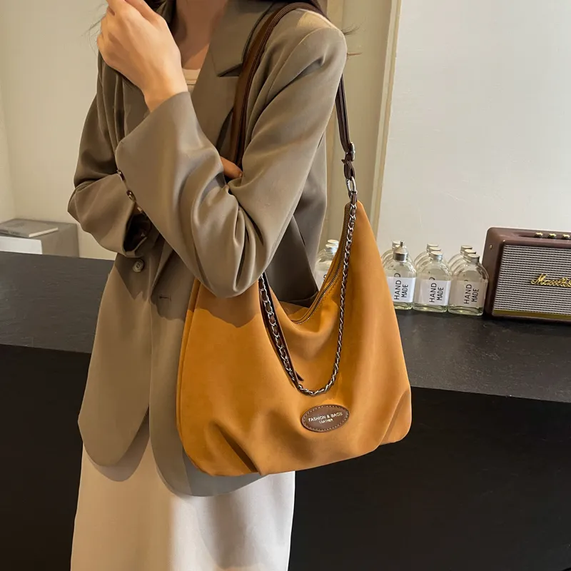 Gerlanx Pu Shoulder Bag Crossbody Bag Large Size Women's Saffron Ecru Coffee Black-4