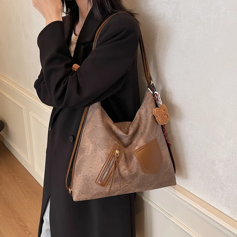 Gerlanx Pu Tote Bag, Shoulder Bag, Backpack Large Size Women's Dark Tea/Coffee/Brown/Denim Blue/Ecru-13