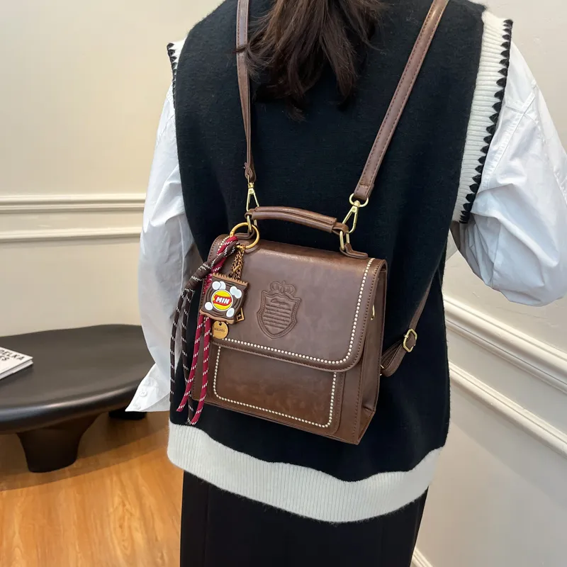 Gerlanx PU Backpack Small Size Women's Dark Tea/Burgundy/Brown/Coffee-19