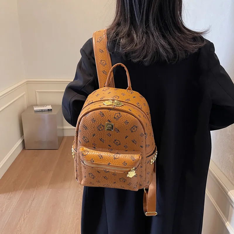 Gerlanx Pu Backpack Regular Women's Pink/Brown/Black/White-3