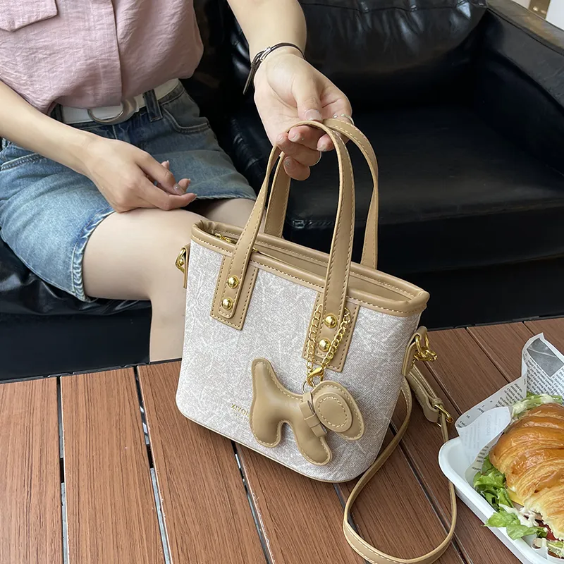 PULUWIRR PU Shoulder Bag Crossbody Bag Regular Women's Denim Blue/Dark Tea/Khaki-18