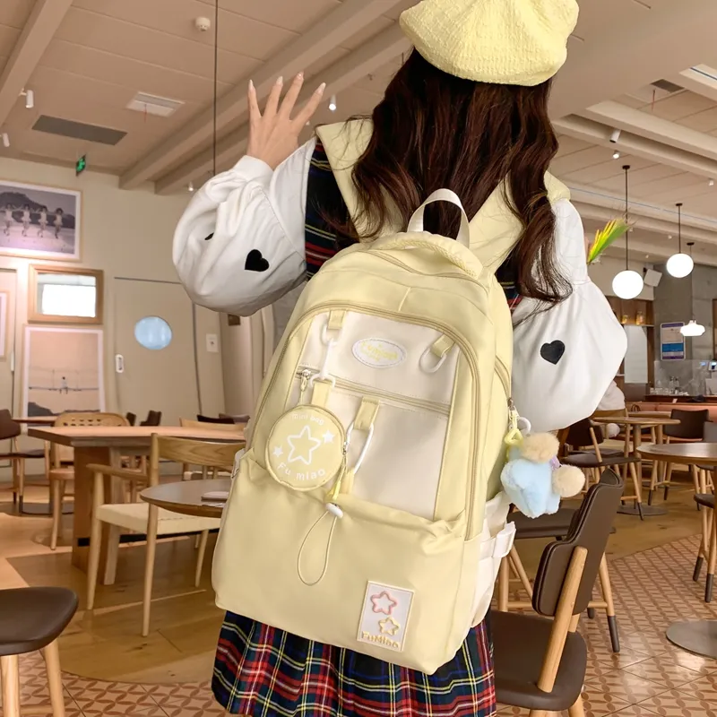 Gerlanx Canvas Backpack Regular Unisex Black Purple Pink Yellow Blue-18