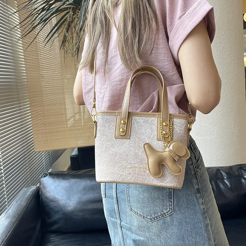 PULUWIRR PU Shoulder Bag Crossbody Bag Regular Women's Denim Blue/Dark Tea/Khaki-17