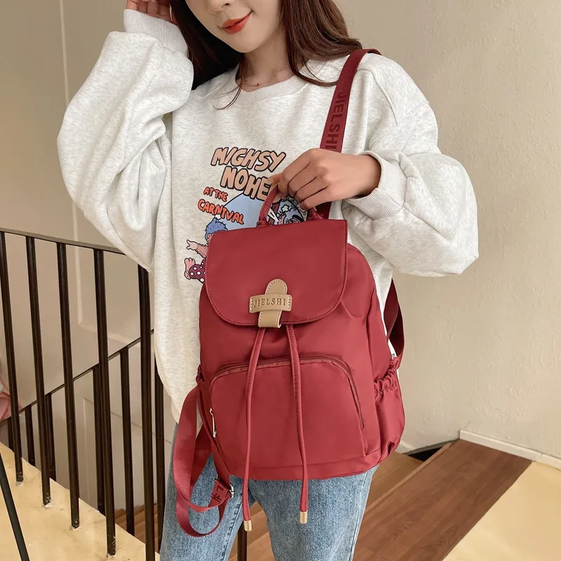 Gerlanx Nylon Handbag Backpack Large Size Unisex Concrete Color/Red/Brown/White/Black-4