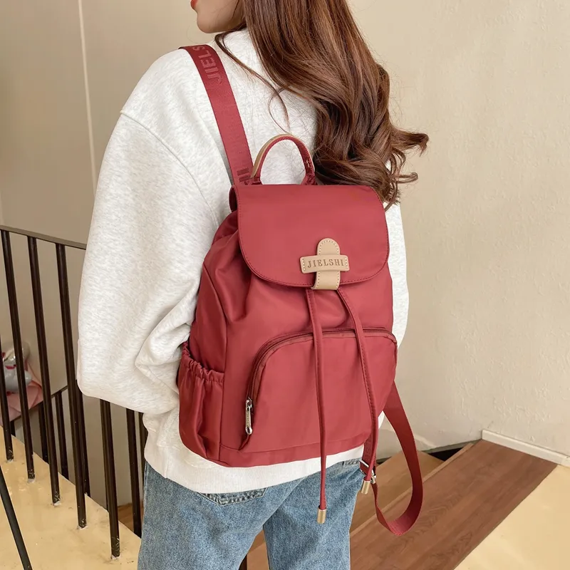 Gerlanx Nylon Handbag Backpack Large Size Unisex Concrete Color/Red/Brown/White/Black-2