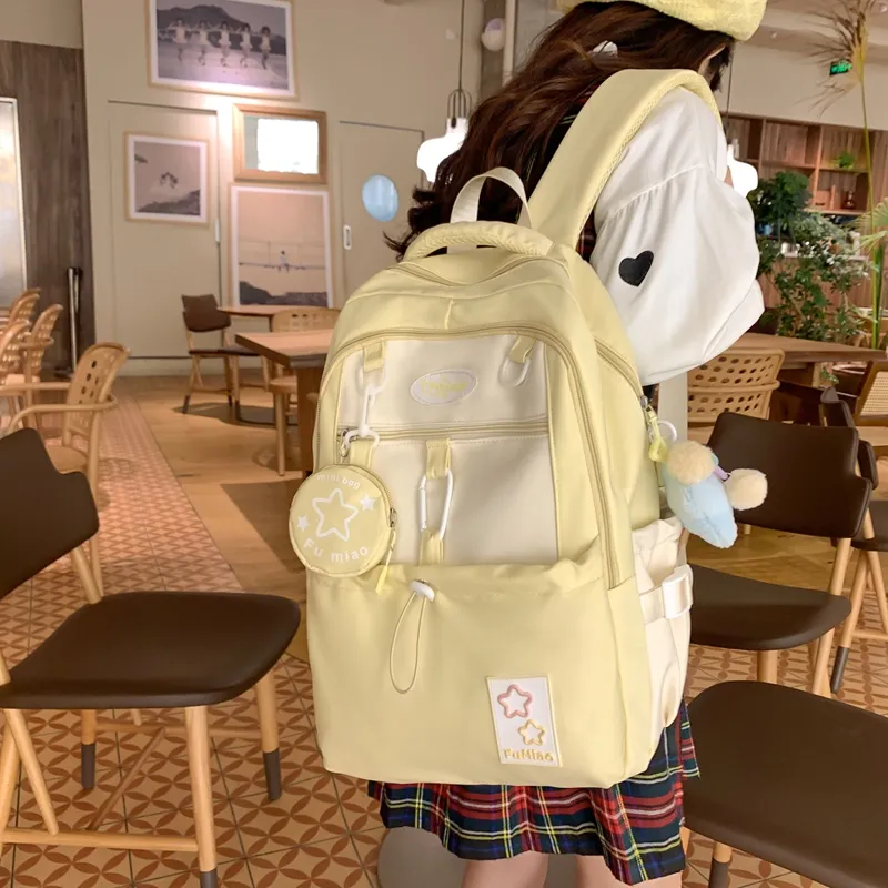 Gerlanx Canvas Backpack Regular Unisex Black Purple Pink Yellow Blue-19