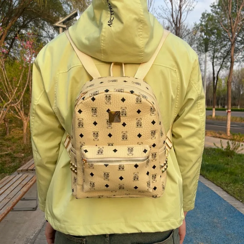 Gerlanx PU Backpack Regular Women's White/Pink/Brown-5