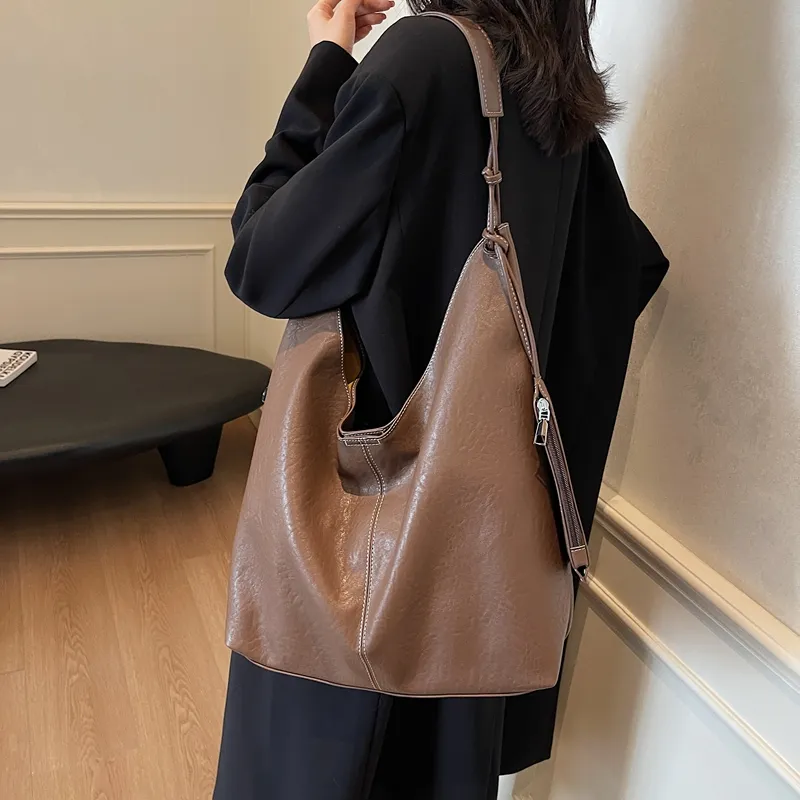 Gerlanx Pu Shoulder Bag Large Size Women's Black Burgundy Khaki Coffee-8