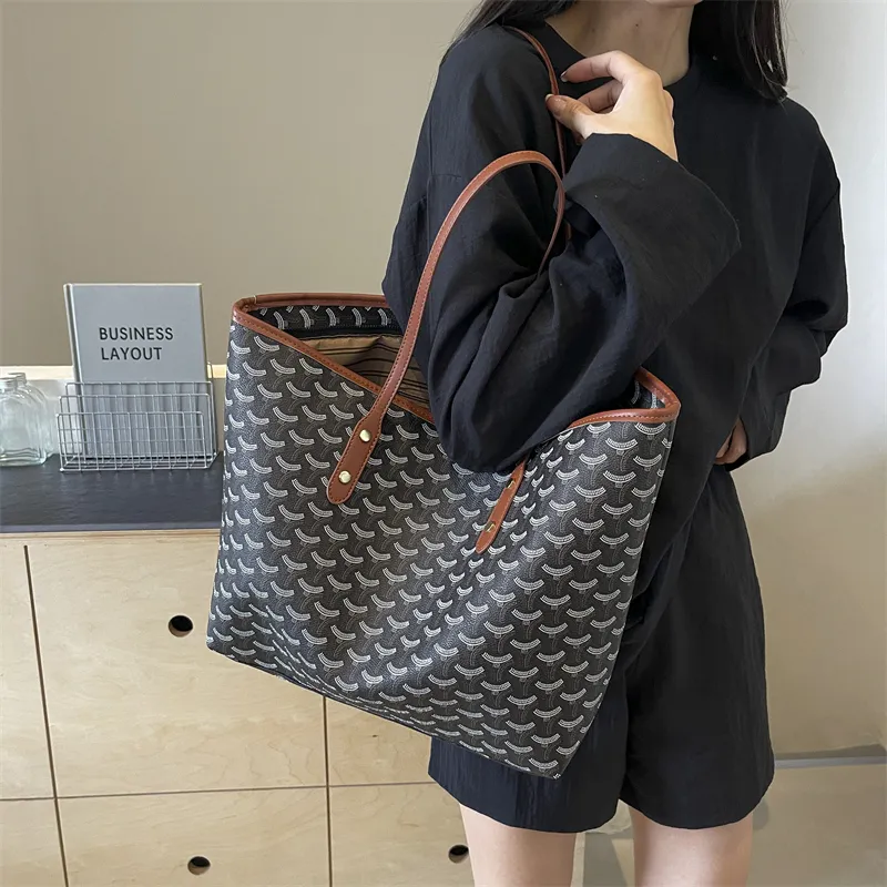 Gerlanx PU Tote Bag Shopping Bag Shoulder Bags Large Size Women's Black/Brown-11