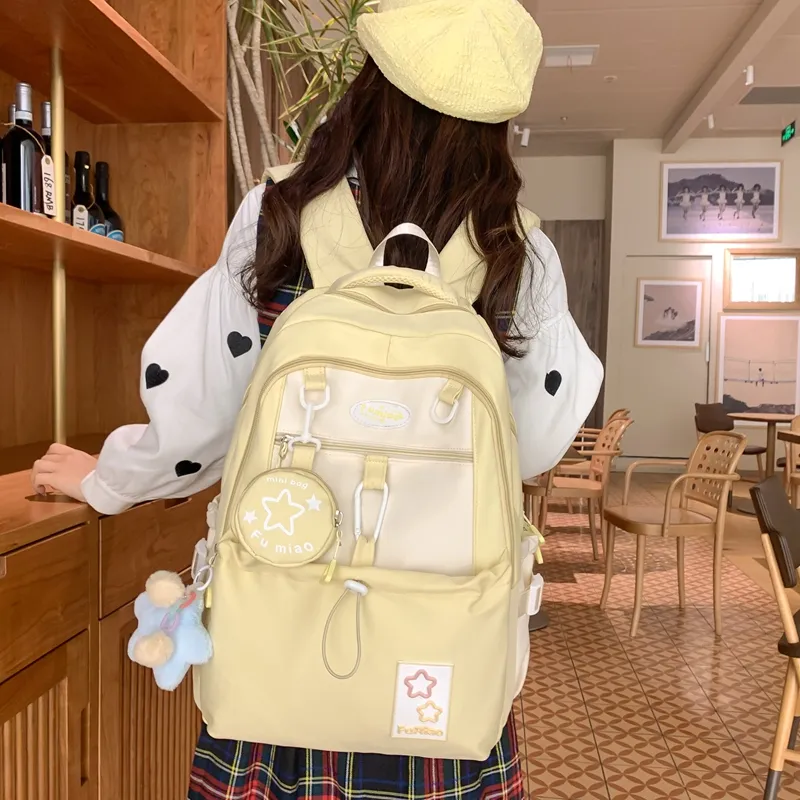 Gerlanx Canvas Backpack Regular Unisex Black Purple Pink Yellow Blue-20