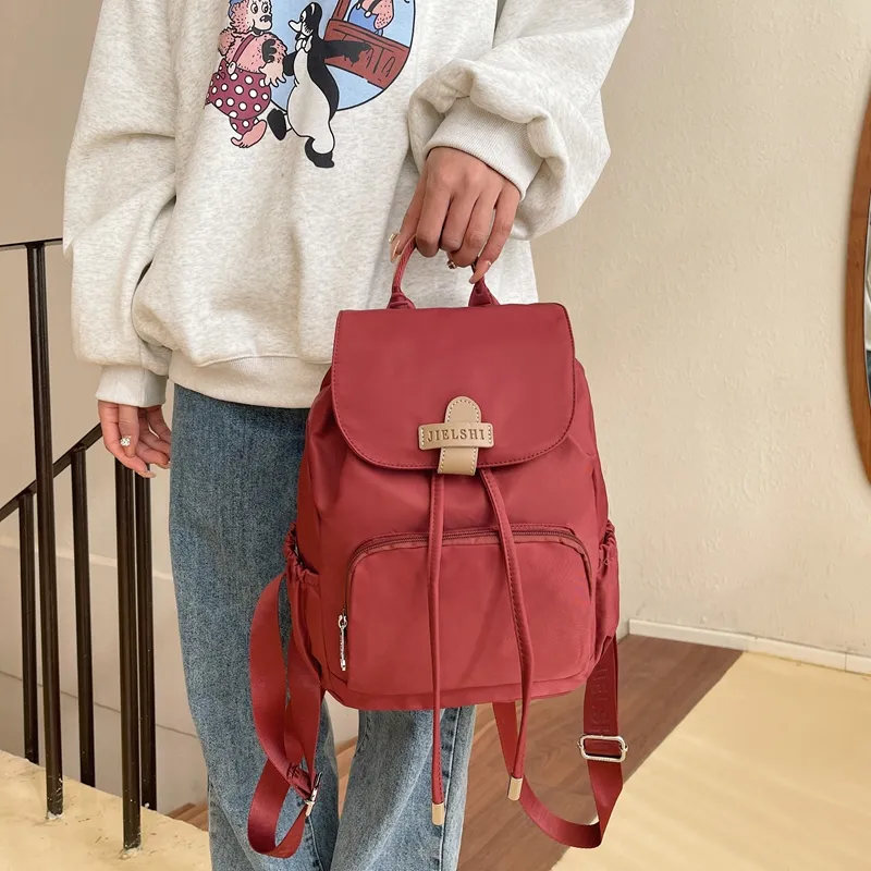 Gerlanx Nylon Handbag Backpack Large Size Unisex Concrete Color/Red/Brown/White/Black-1