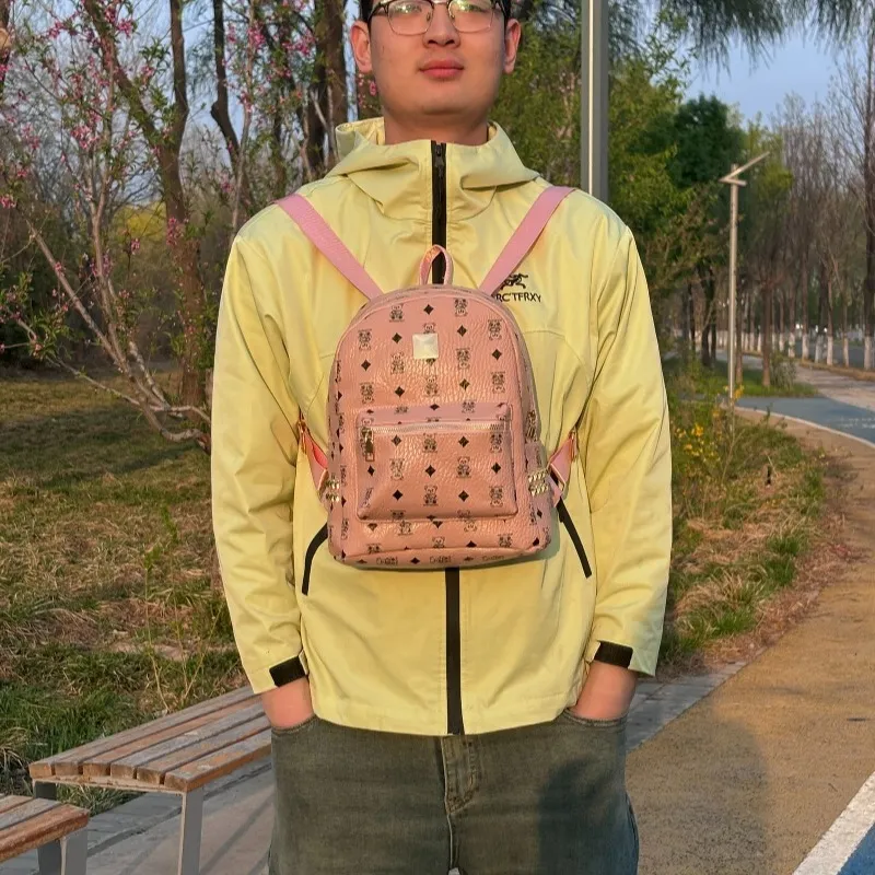 Gerlanx PU Backpack Regular Women's White/Pink/Brown-10