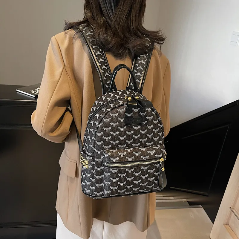 Gerlanx Pu Backpack Large Size Unisex Brown/Black-1