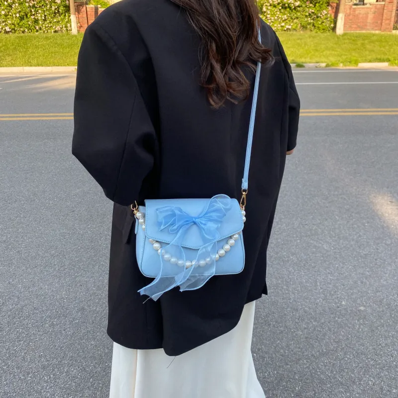 PULUWIRR Pu Crossbody Bag Medium Size Women's Black/Blue/Pink/White-7