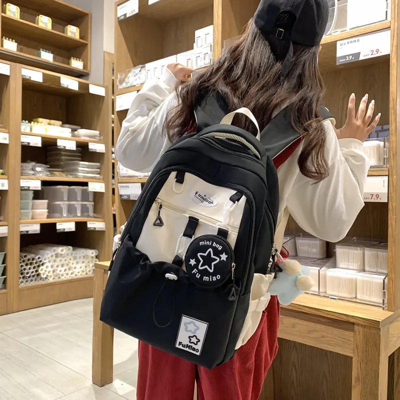Gerlanx Canvas Backpack Regular Unisex Black Purple Pink Yellow Blue-15