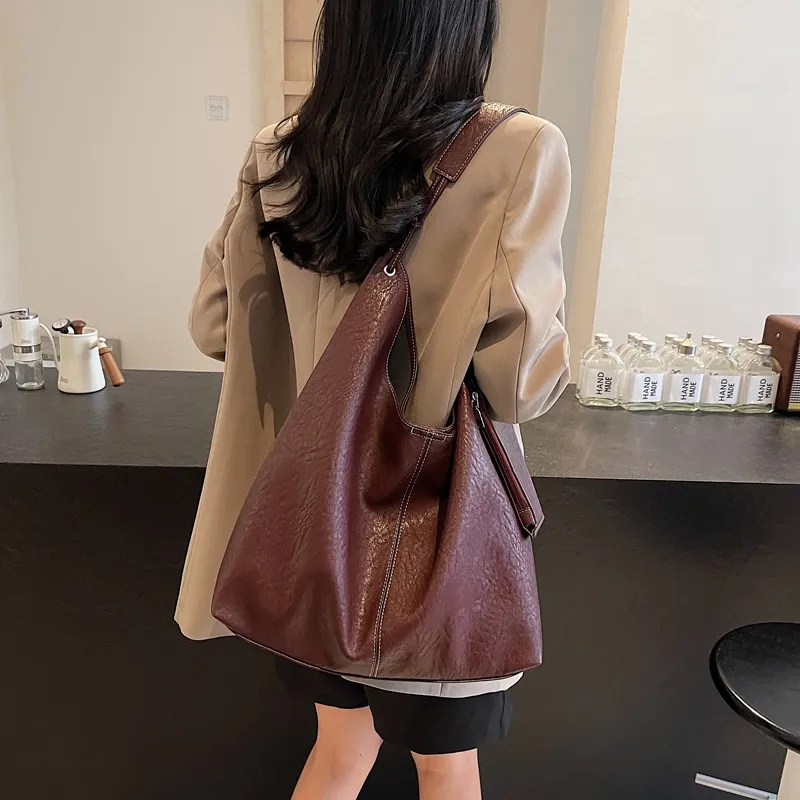 Gerlanx Pu Shoulder Bag Large Size Women's Black Burgundy Khaki Coffee-18