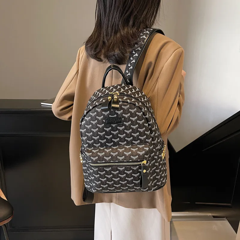 Gerlanx Pu Backpack Large Size Unisex Brown/Black-4