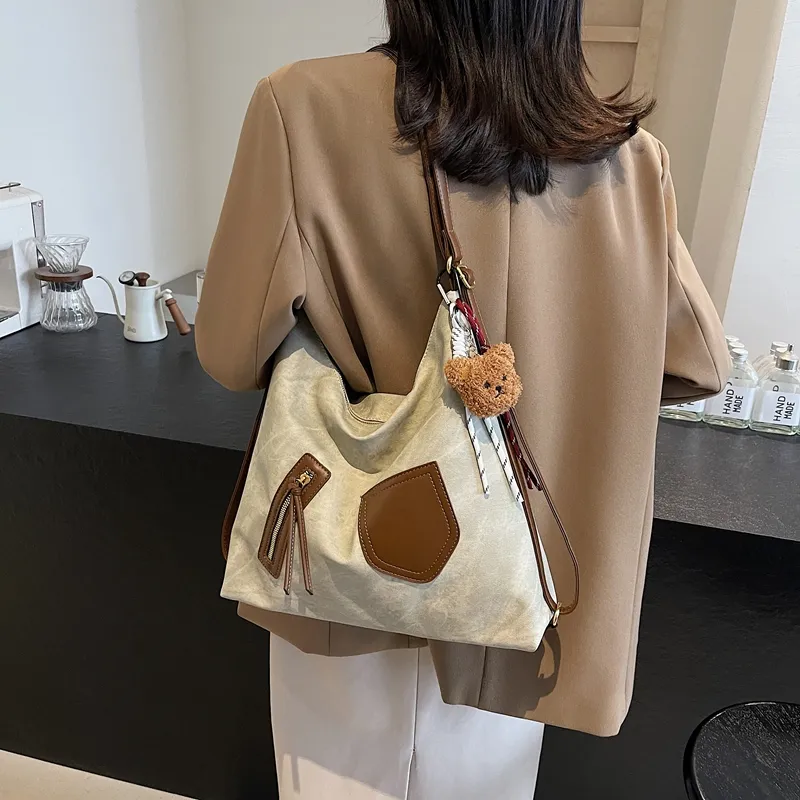 Gerlanx Pu Tote Bag, Shoulder Bag, Backpack Large Size Women's Dark Tea/Coffee/Brown/Denim Blue/Ecru-21