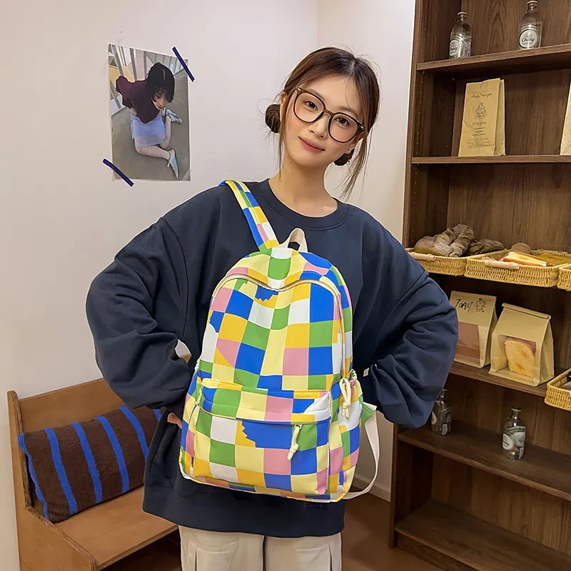 Gerlanx Nylon Backpack Women's Blue Green/Purple Pink/Blue Purple/Blue White-5