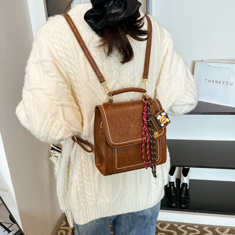 Gerlanx PU Backpack Small Size Women's Dark Tea/Burgundy/Brown/Coffee-3