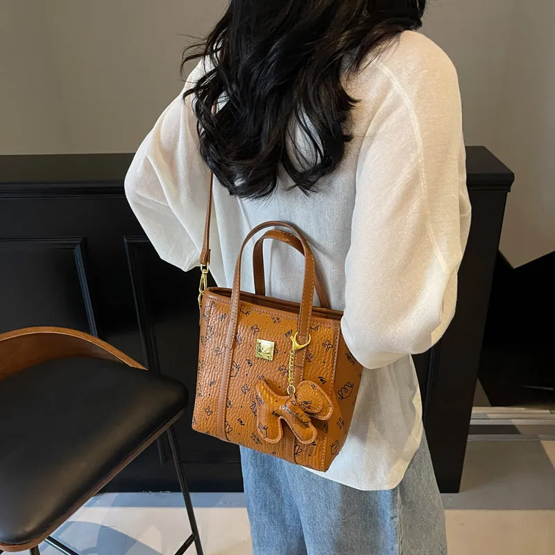 Gerlanx Pu Bucket Bag, Crossbody Bag Trumpets Women's Brown/Pink/Black/White-3