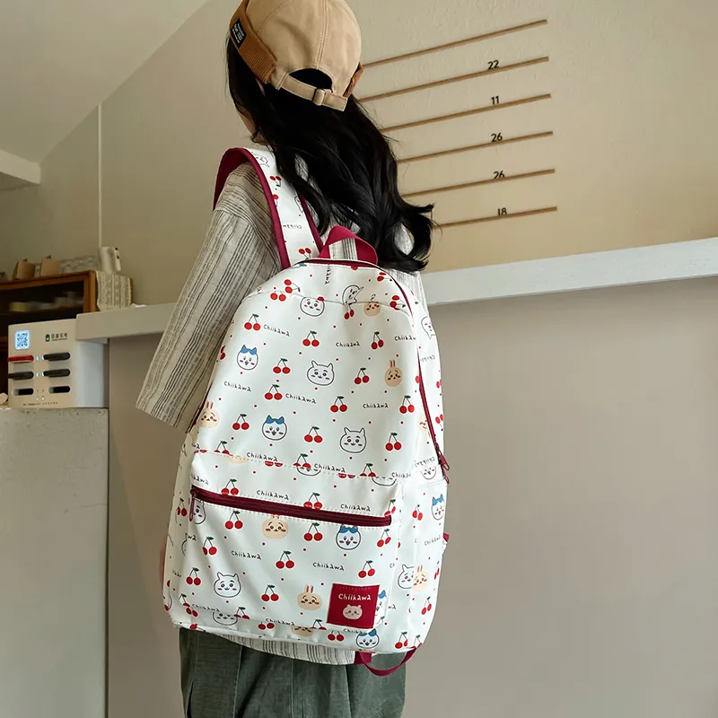 Gerlanx Nylon Backpack Medium Size Women's White-3