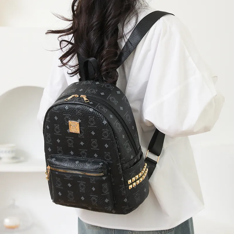 Gerlanx Pu Backpack Women's Brown/Pink/White/Black-11