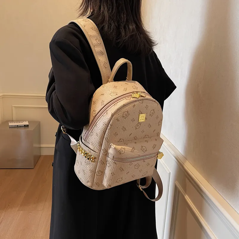 Gerlanx Pu Backpack Regular Women's Pink/Brown/Black/White-17