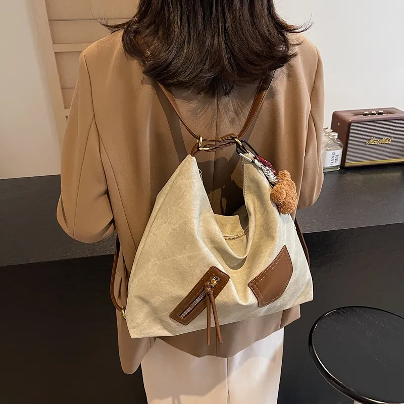 Gerlanx Pu Tote Bag, Shoulder Bag, Backpack Large Size Women's Dark Tea/Coffee/Brown/Denim Blue/Ecru-20
