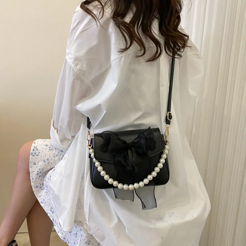 PULUWIRR Pu Crossbody Bag Medium Size Women's Black/Blue/Pink/White-23